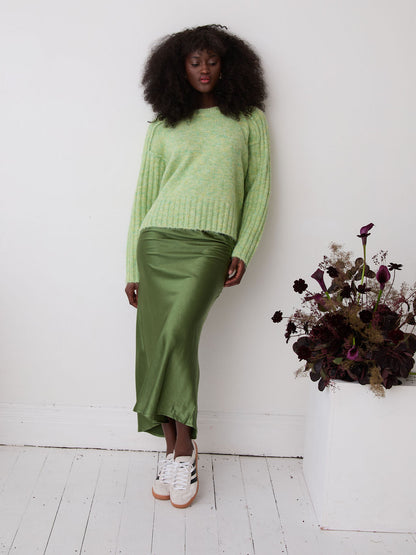 Angel Khaki Satin Skirt