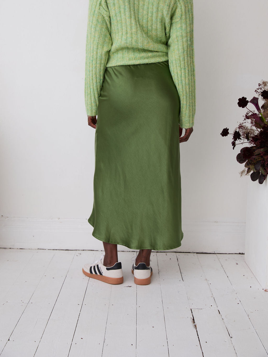 Angel Khaki Satin Skirt