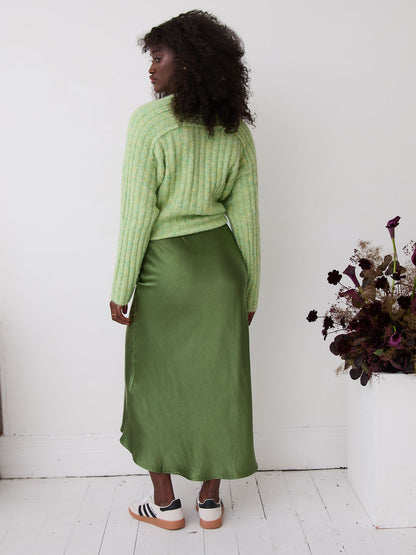 Angel Khaki Satin Skirt