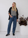 Sara Black & White Stripe Super Soft T-Shirt