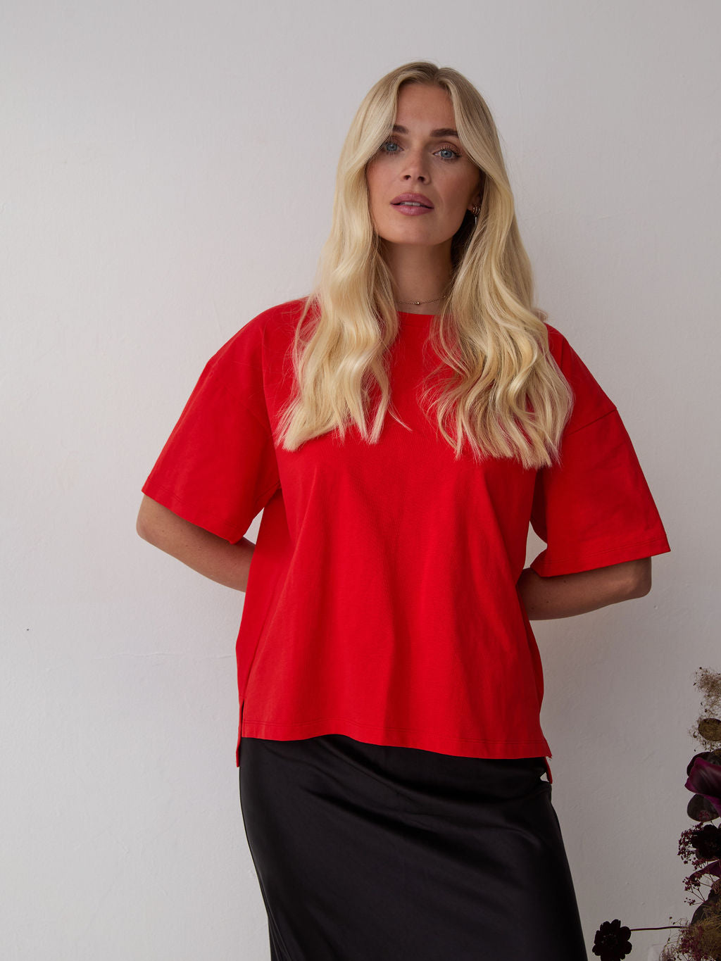 Sara Red Premium Oversized T-Shirt