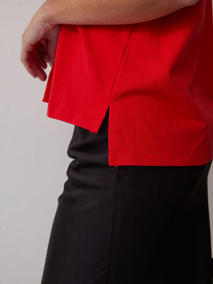 Sara Red Premium Oversized T-Shirt