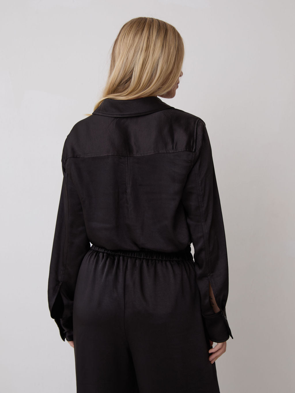 Ebba Black Satin Trousers