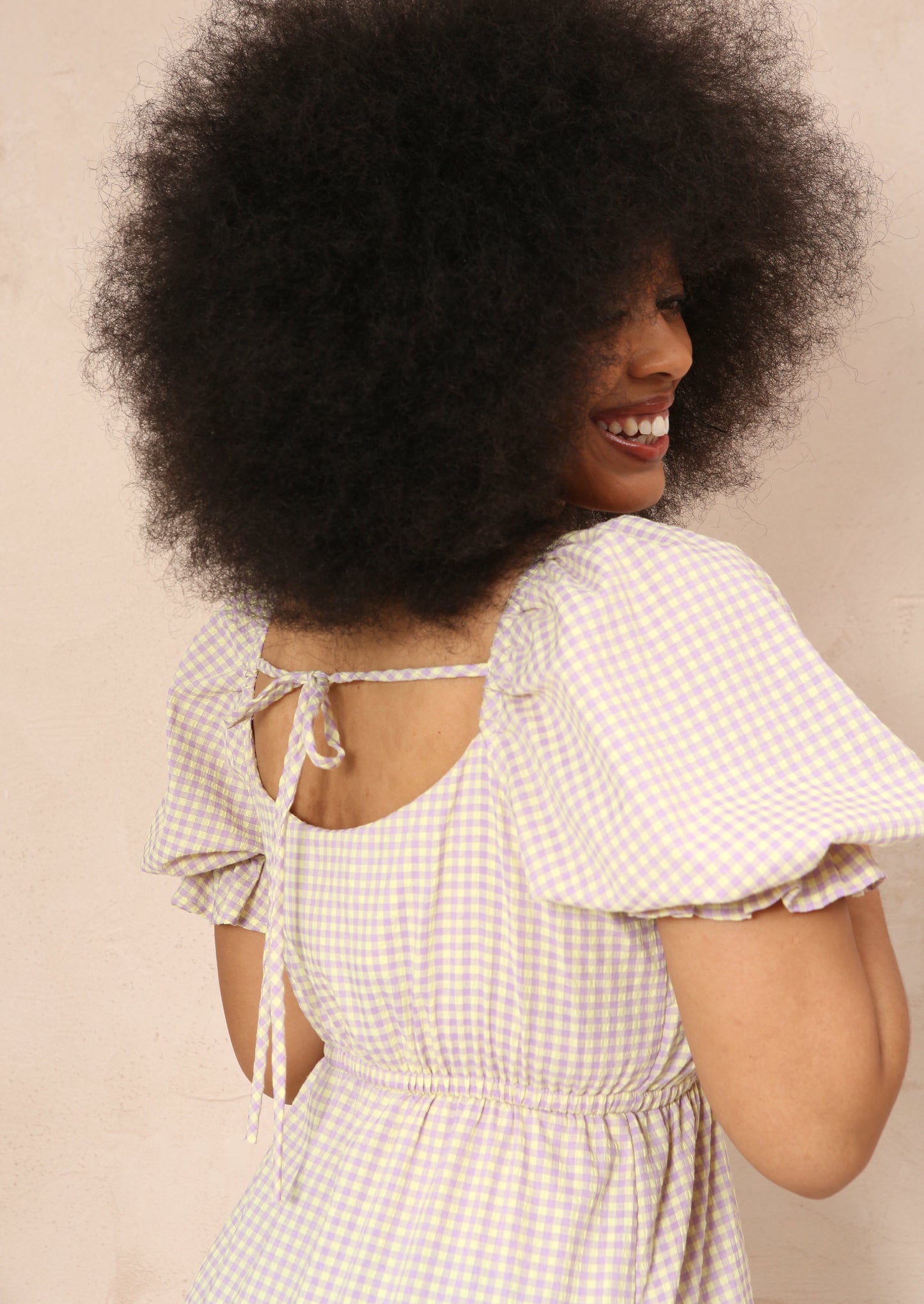 Eliza Gingham Smock Midi Dress