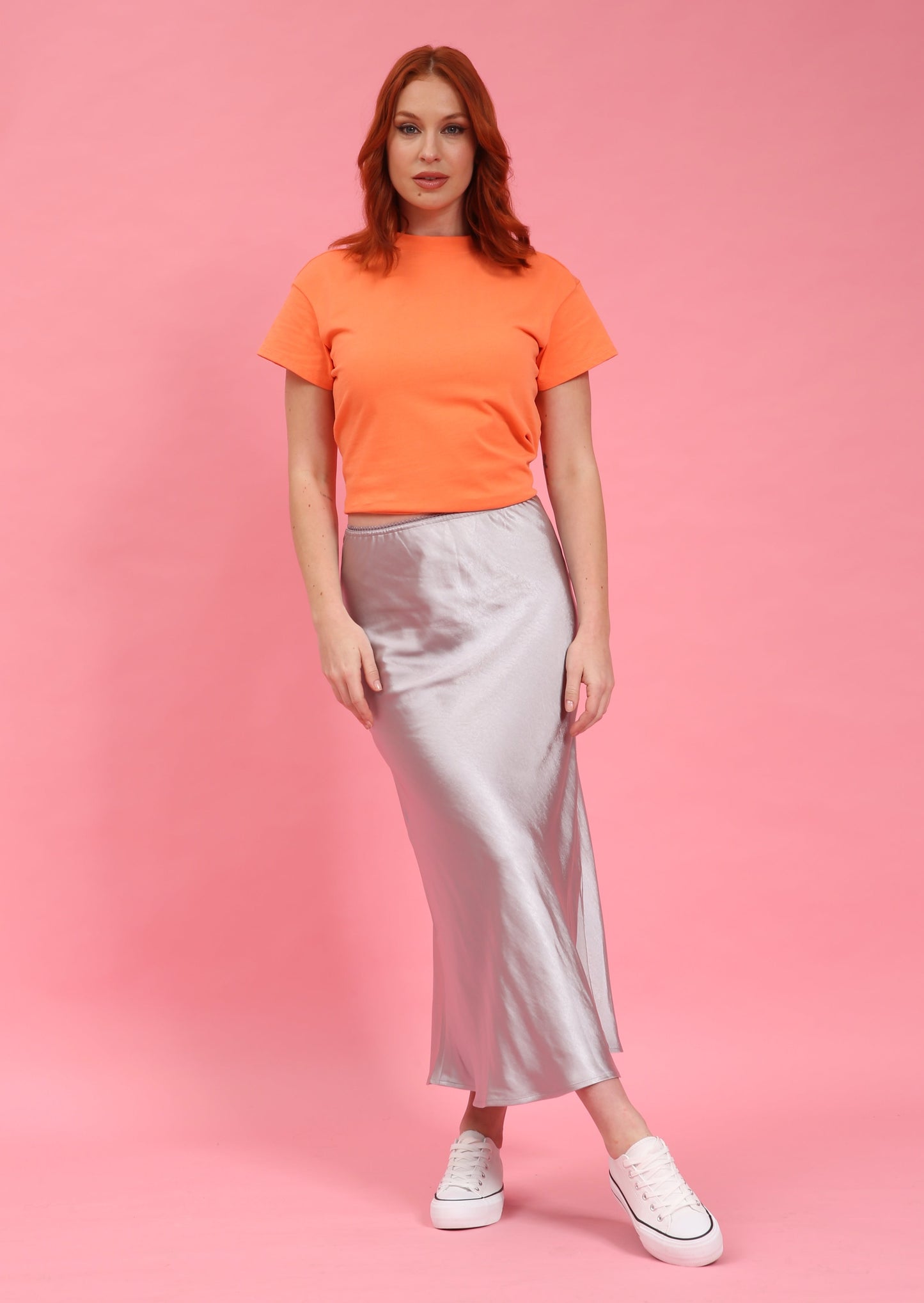 Angel Silver Satin Skirt