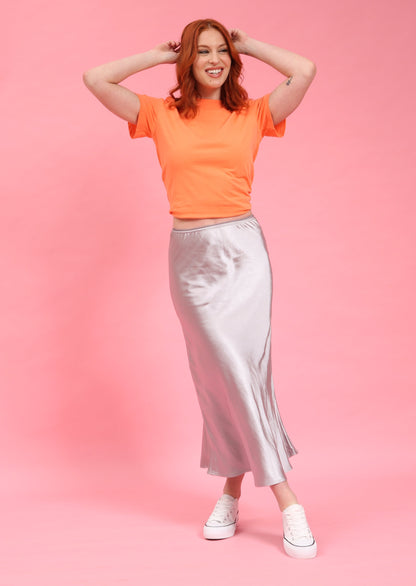 Angel Silver Satin Skirt