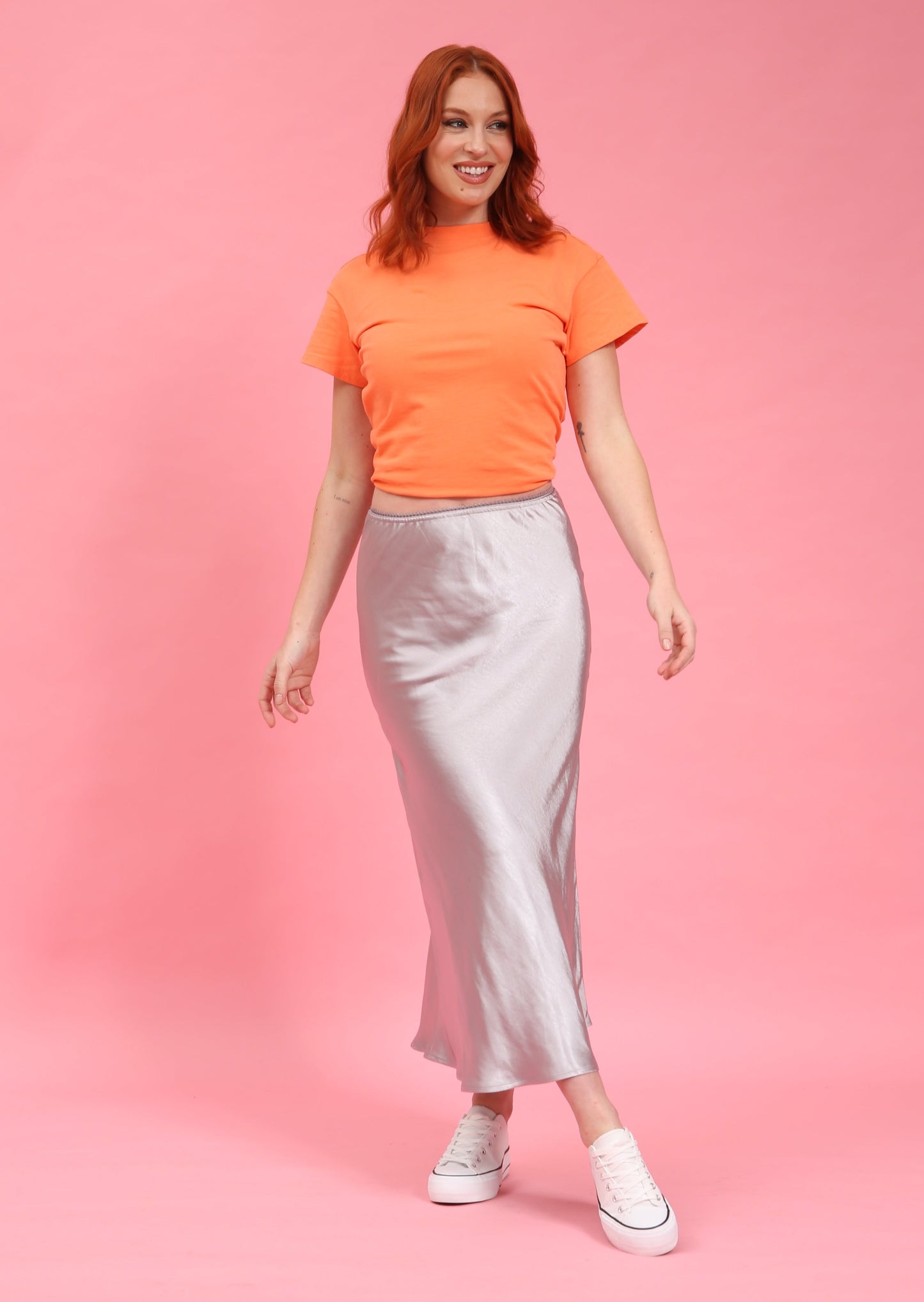 Angel Silver Satin Skirt