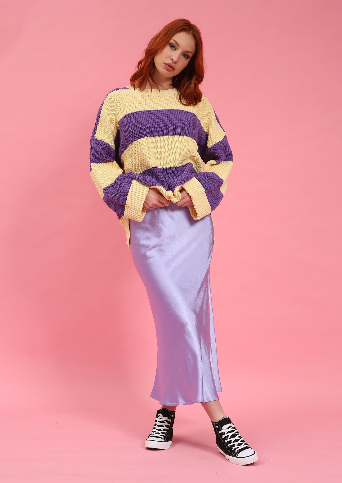 Lilac Satin Skirt