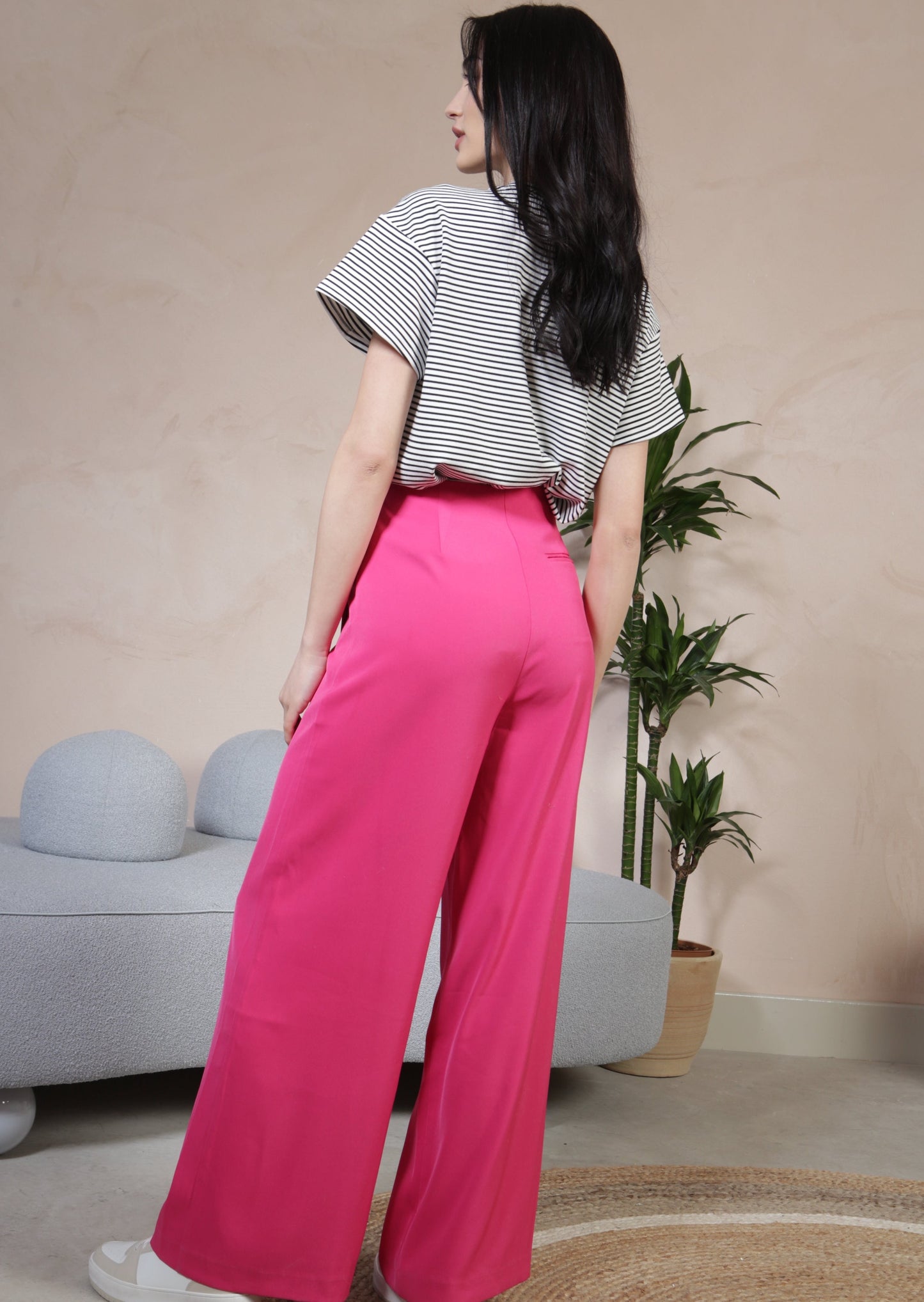 Pink Wide Leg Trouser