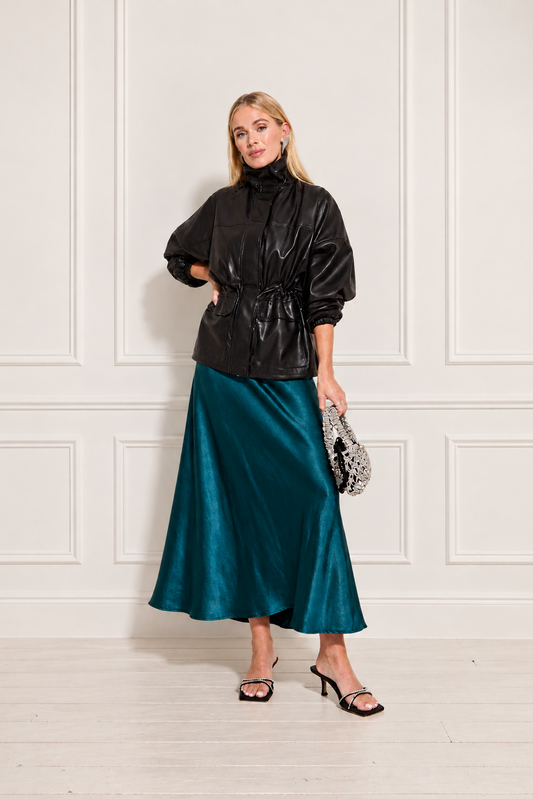 Angel Dark Teal Satin Skirt